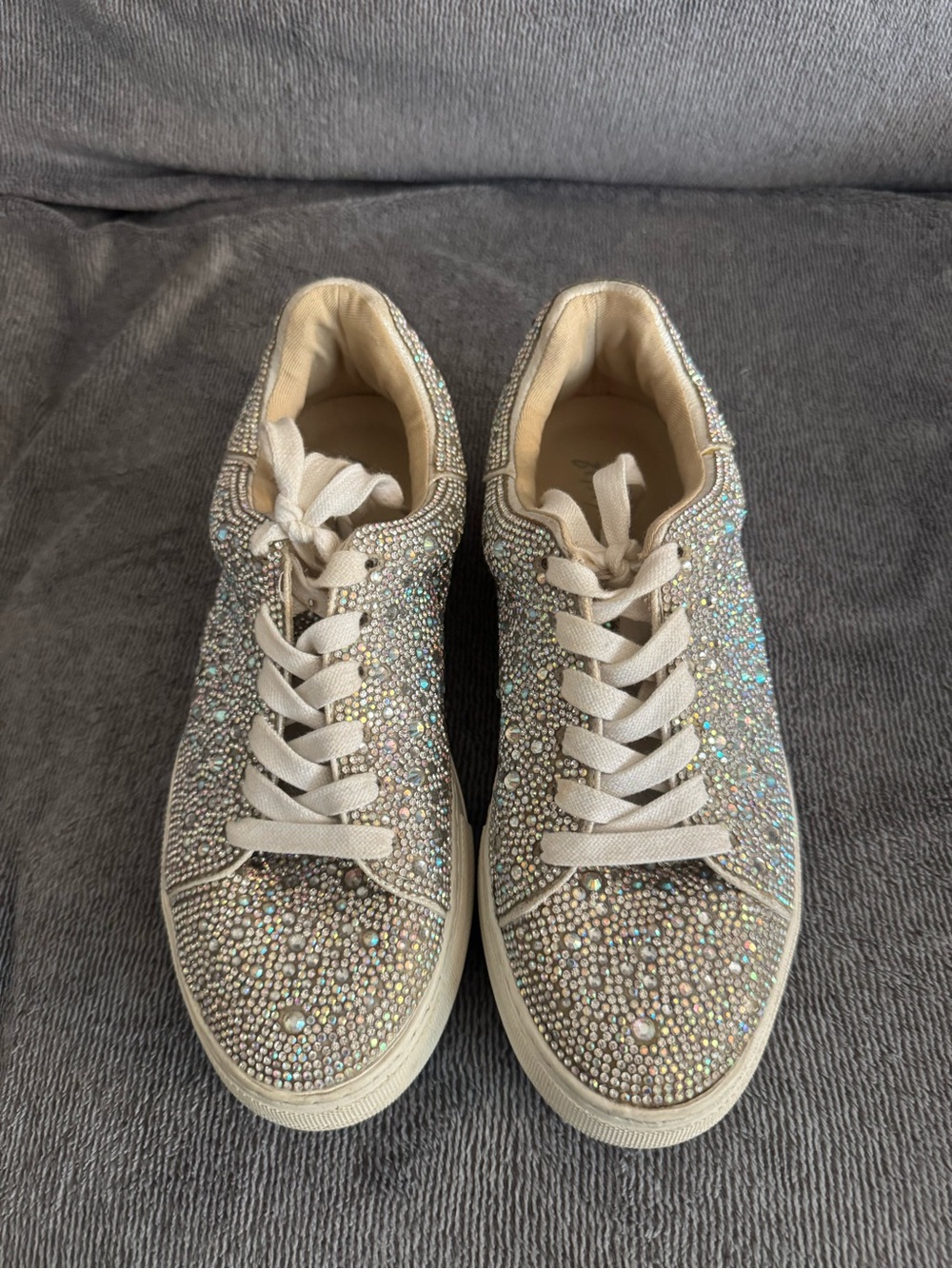 Betsey Johnson Crystal-Embellished Sneakers - silver/Iridescent